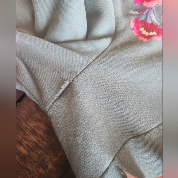 Green Embroidered Zip-Up Dress Sz Med - Picture 7 of 9